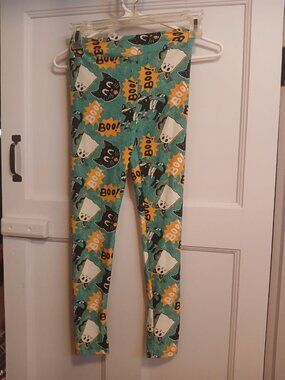 Lula Roe Kids L/XL Black Cat Halloween Leggings
